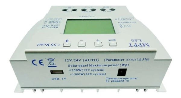 Controlador carga painel solar MPPT 60A 12/24V - 3