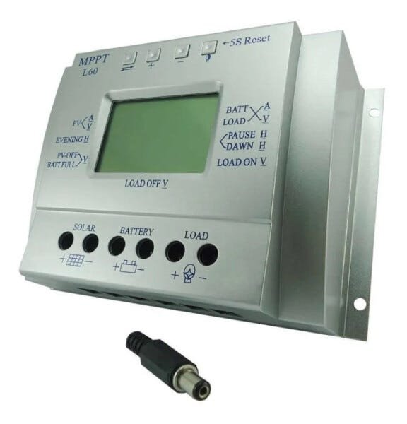 Controlador carga painel solar MPPT 60A 12/24V - 2