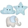 Kit De Almofadas Nuvem X Estrela X Elefante Azul 3 Pçs Bebê - 1