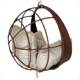 Cadeira Ninho Suspensa com Suporte Design Moderno em Fibra Sintética para Varanda e Jardim - 4