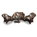 Ver imagem 1 de Conjunto de Sofá Fibra Sintética Janaína - 1 Sofá 2L + 2 Poltronas + 1 Mesa Centro - Tecido Revieira