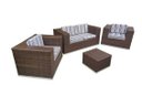 Ver imagem 1 de Conjunto Sofá para Jardim Quadrado Fibra Sintética -Sofá 2 Lugares 2 Poltronas e Mesa Centro - Tecid