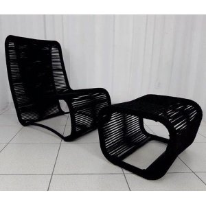 Espreguiçadeira em Corda Náutica - 1 Poltrona + Mesa Centro