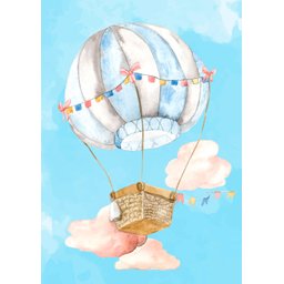 Kit 2 Quadros Aquarelado Balão e Pássaro - 2