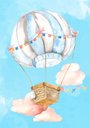 Ver imagem 2 de Kit 2 Quadros Aquarelado Balão e Pássaro