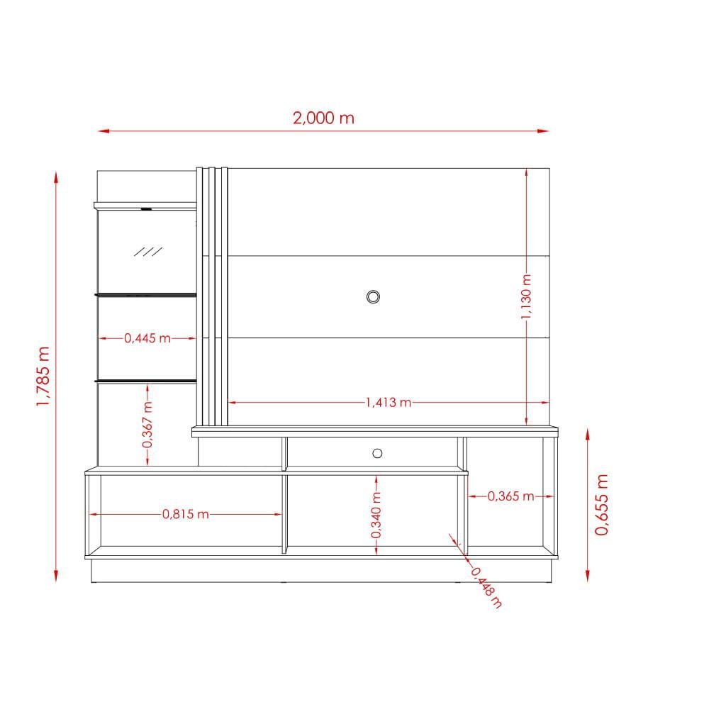 Rack com Painel Frizz Plus para TV de 60 - Natural/Fendi - 4