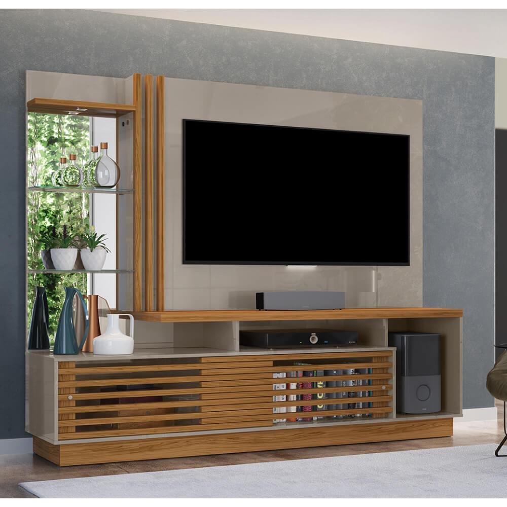 Rack com Painel Frizz Plus para TV de 60 - Natural/Fendi