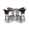 Conjunto de Mesa Fibra Sintética Arcobalena - 4 Poltronas + 1 Mesa - Tecido Duna Cru - 1