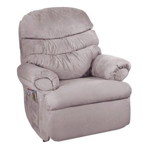 Cadeira Do Papai Reclinável Grande Confortavel Suede Veludo Cinza