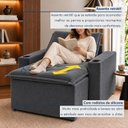 Ver imagem 4 de Kit 2 Poltronas Retrátil e Reclinável do Papai com Porta Copos e Base Madeira Maciça Siena