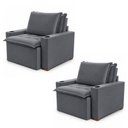 Ver imagem 2 de Kit 2 Poltronas Retrátil e Reclinável do Papai com Porta Copos e Base Madeira Maciça Siena