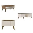 Ver imagem 2 de Conjunto 3 Peças Sala de Estar Mesa de Centro Lucca e Buffet Oásis e Rack Lumina