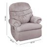 Cadeira Da Mamãe Reclinável Grande Confortavel Suede Veludo Cinza - 3