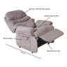 Cadeira Da Mamãe Reclinável Grande Confortavel Suede Veludo Cinza - 4