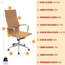 Ver imagem 3 de Conjunto com 1 Cadeira Presidente Giratória e 2 Cadeiras Executivas Base Fixa para Escritório