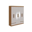 Ver imagem 6 de Guarda Roupa Solteiro 6 Portas (2 C/ Espelho) e 4 Gavetaszeus Branco - Lopas