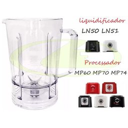 Copo Liquidificador Arno Power Maxx 700 Ln50 Ln51 / Jarra Processador Arno Multichef 600w 4 em 1 Mp6 - 5