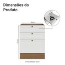Ver imagem 2 de Balcão de Cozinha 60 cm 3 Gavetas (sem Tampo) Rustic/Branco Vik Madesa