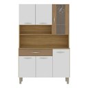 Ver imagem 5 de Armário de Cozinha Compacta Mdf 6 Portas Paris Plus - Freijó/supremo/com Ripado