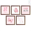 Ver imagem 3 de Quadros Decorativos Infantil Menina Borboletas com Moldura:branca