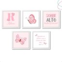 Ver imagem 1 de Quadros Decorativos Infantil Menina Borboletas com Moldura:branca