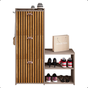 Ver imagem 6 de Sapateira Vertical 3 Gavetas Organizadora Banco Quarto Moderna Dakota - Fendi / Ripado