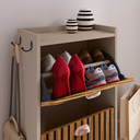 Ver imagem 4 de Sapateira Vertical 3 Gavetas Organizadora Banco Quarto Moderna Dakota - Fendi / Ripado