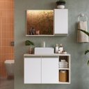 Ver imagem 3 de Gabinete Balcão Aéreo para Banheiro Galla 80cm sem Cuba e Espelho