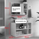 Ver imagem 4 de Gabinete Balcão Aéreo para Banheiro Galla 80cm sem Cuba e Espelho