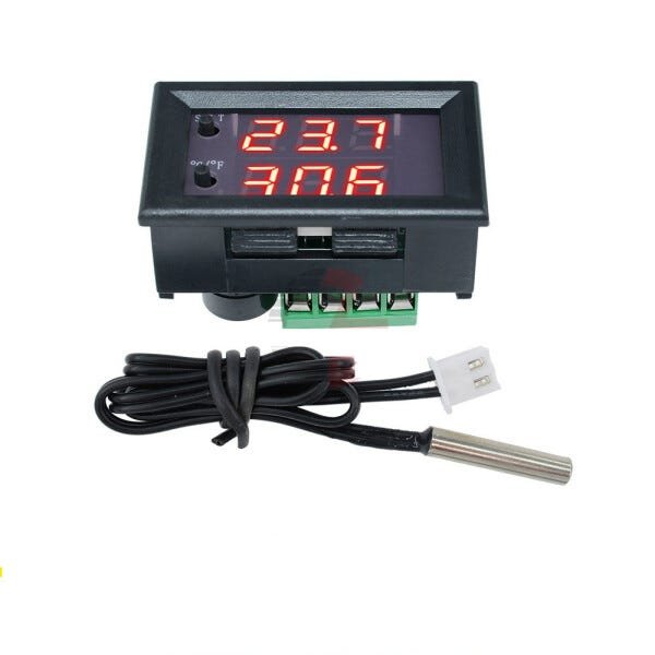 Controle De Temperatura Termostato Digital DC 12V 20A - Vermelho/Vermelho