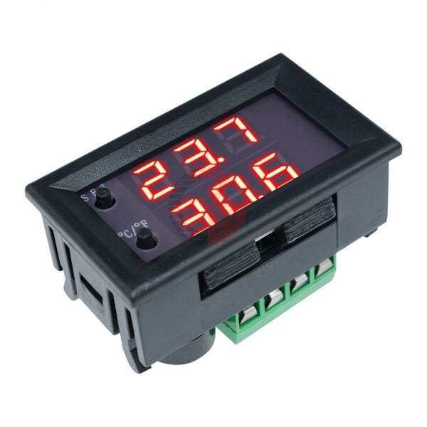 Controle De Temperatura Termostato Digital DC 12V 20A - Vermelho/Vermelho - 2