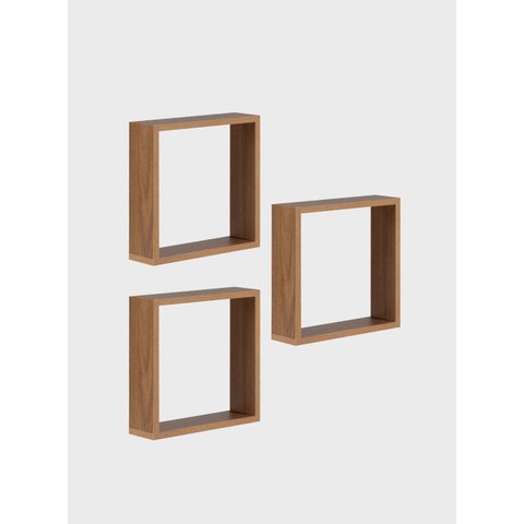 Kit de 3 Nichos 30cm Mdf Freijo - On Móveis
