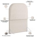 Ver imagem 4 de Cabeceira Cama Box 100cm Orgânica Lanna W01 Linho Cru - Lyam Decor