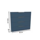 Ver imagem 3 de Cômoda Madri 4 Gavetas Azul/branco - Politorno