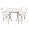 Jogo de Jantar Colonial Brisa Mesa 80cm Branca + 02 Cadeiras Brancas - Rustico Linda ( Redonda ) - 12