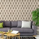 Ver imagem 4 de Papel de Parede Adesivo Estofado Bege Sofá Botão 2,80m