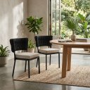 Ver imagem 5 de Cadeira Kit 2 Corda Náutica Luxo Sala Jantar Área Externa Tecido Linho Aquablock: Preta