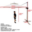 Ver imagem 2 de Ombrelone Guarda Sol Tenda Piscina Praia Deck Varanda Area Lazer Quintal Jardim Ajuste Manivela Vera