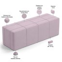 Ver imagem 4 de Puff Decorativo Living Sala de Estar 160 Cm Roma W01 Suede Rosê - lyam