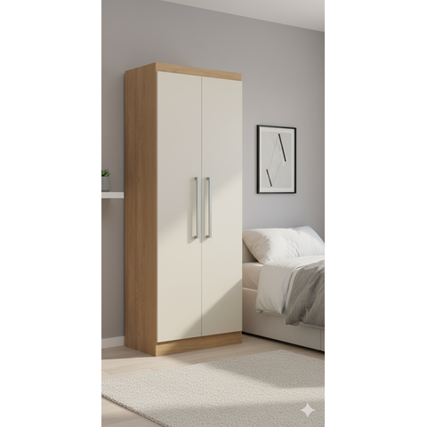 Armário 2 Portas Dormirório Modulado Éden Mdp 80x218x46,5cm Carvalho/champagne 6005