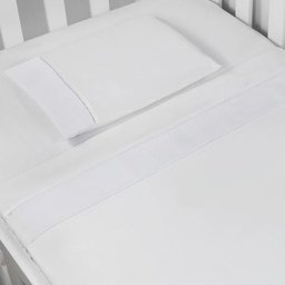 Jogo de Lençol Mini Berço Branco 3pçs Percal 200 Fios - 1