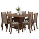 Ver imagem 2 de Conjunto Sala de Jantar Mesa Tampo de Madeira 8 Cadeiras Rustic/crema/bege Marrom Marisa Madesa