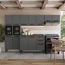 Ver imagem 2 de Cozinha Modulada Completa de Aço Estilo Bertolini 4 Peças Grafite