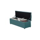 Ver imagem 3 de Calçadeira Baú Vitoria 100 cm Suede Azul Tiffany