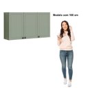 Ver imagem 4 de Armário Cozinha Aéreo 120cm 3 Pts Conecta Frizz Verde Mint
