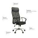 Ver imagem 3 de Cadeira de Escritório Diretor Giratória Office Astra Cor Preto - Sallar Home