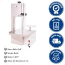 Ver imagem 2 de Serra Fita 1,46mts Delta Grill Semi Inox 1/3 Cv Bivolt Monofásica com Moedor 5 Bocas 1039