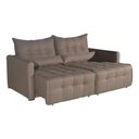 Ver imagem 1 de Sofá Cama Innova Linho 4 Lugares Retrátil 215cm Marrom