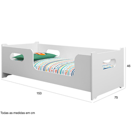 Cama Infantil 100% Mdf Montessoriana Baixa Grade Mini Cama Criança Quarto:branco - 5