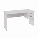 Ver imagem 2 de Mesa Escrivaninha Retangular 135cm x 60cm Tampo 30mm com Gaveteiro 2 Gavetas F5 Office Cor:Cinza